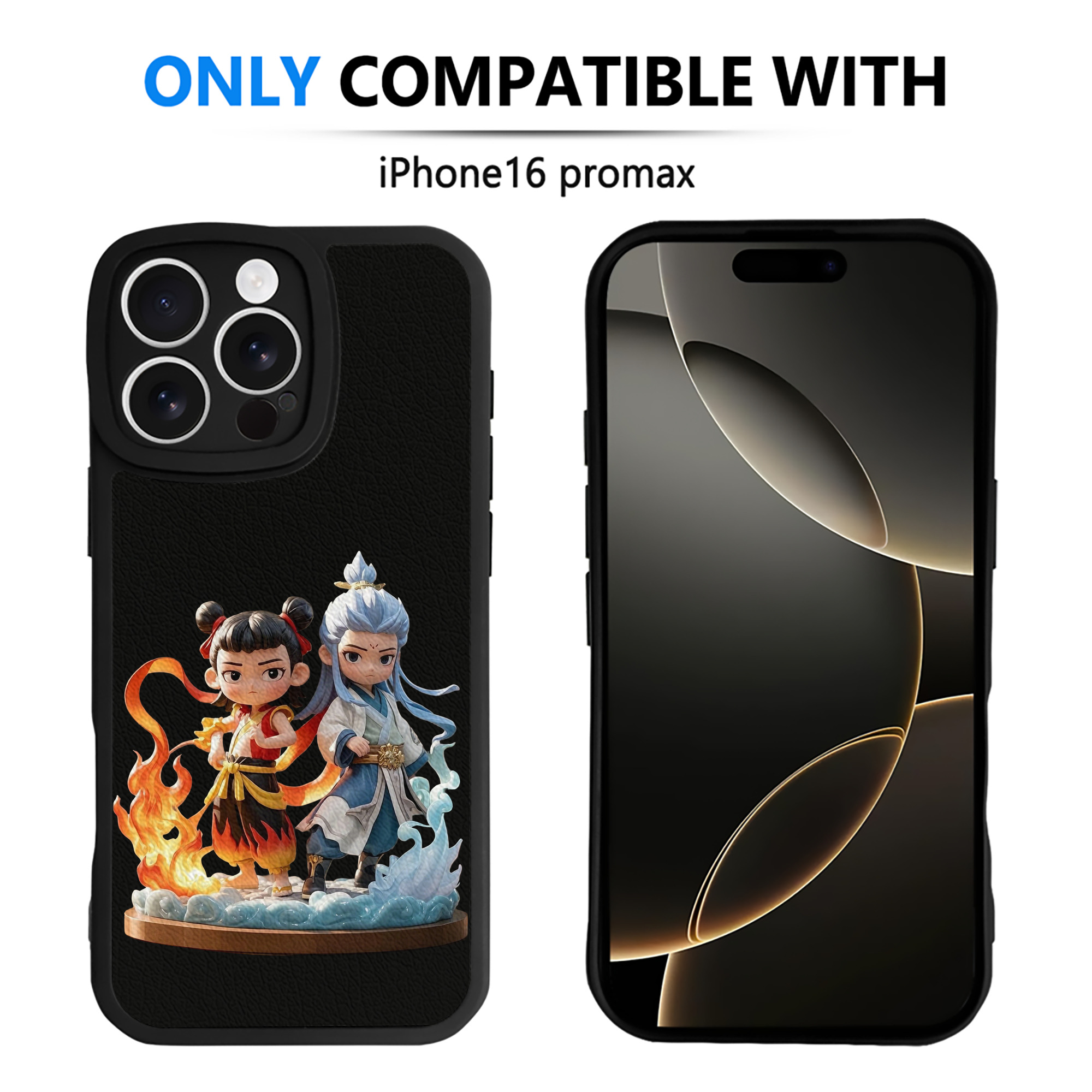 （画像用） Ne Zha 2 ナタ 魔童の大暴れ 【iPhone 16シリーズ対応】シリコンスマホケース（レザー調） 材質：シリコン